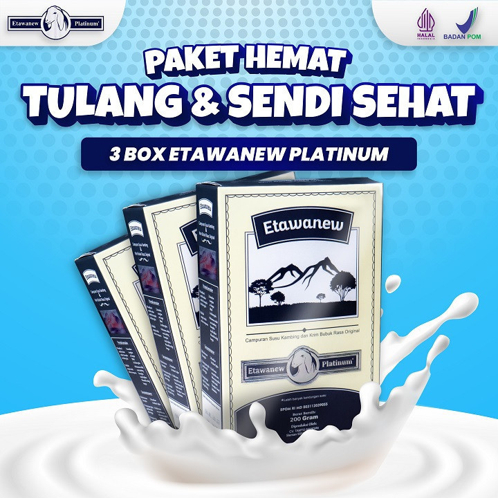 

PAKET BOX ETAWANEW PLATINUM - Susu Kambing Etawa 100% Alami Jaga Kesehatan Pernafasan, Persendian, Daya Tahan Tubuh, dan Nyeri Sendi | Etawaku | Etawalin