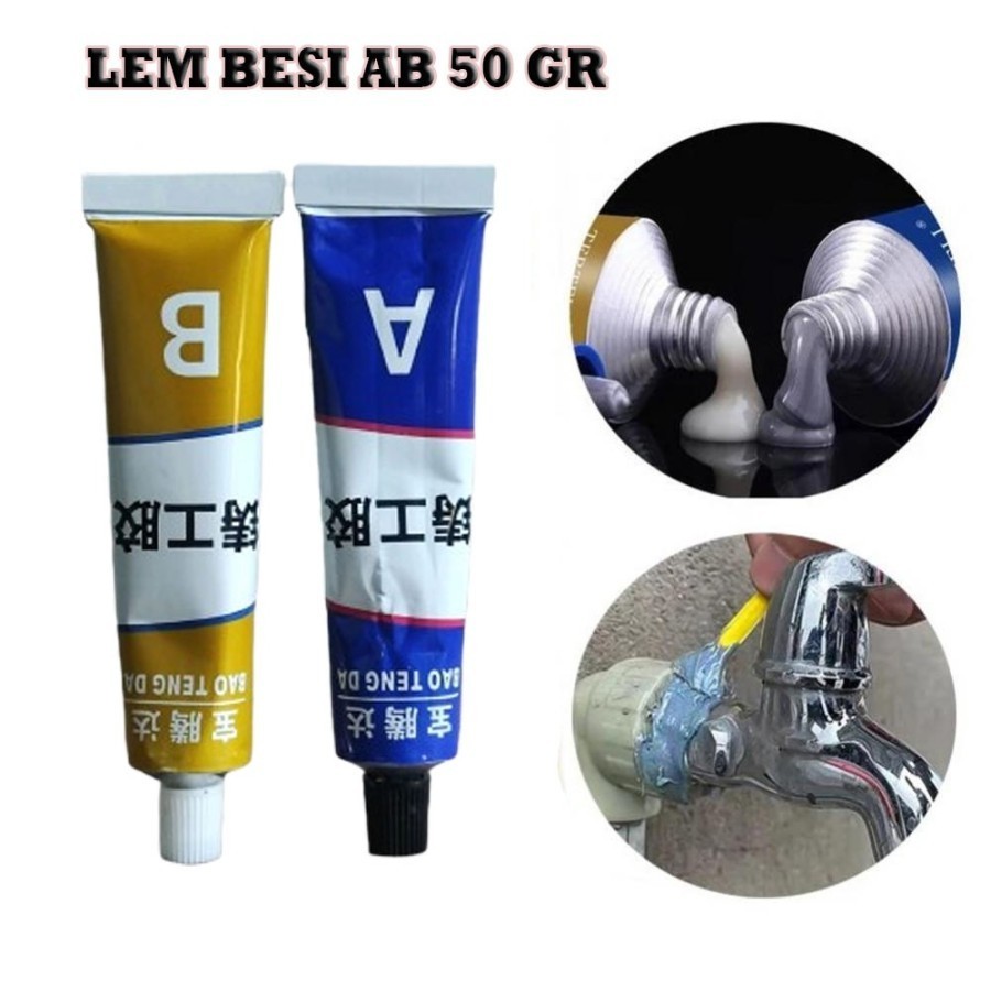 

LEM EPOXY AB 20 gram 50gram Lem Campur / Lem Penambal Besi Steel Radiator Anti Bocor dan Tahan Panas [LMR-D] - LEMBESI AB 20GR