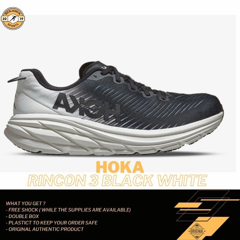 Sepatu lari Pria Hoka Rincon 3 Black White