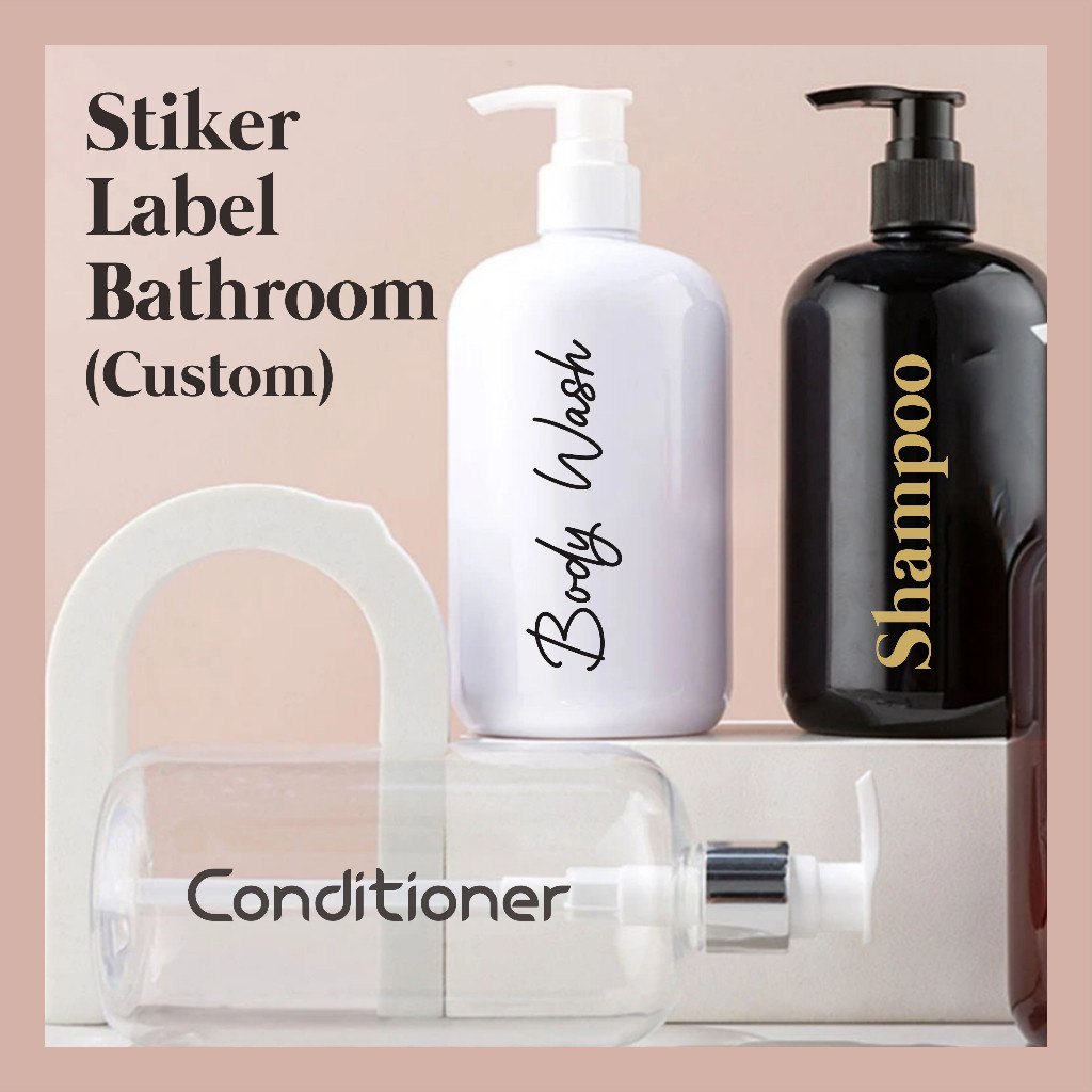 

Stiker Label Bathroom Custom Keren Viral Stiker Tulisan Shampoo & Sabun