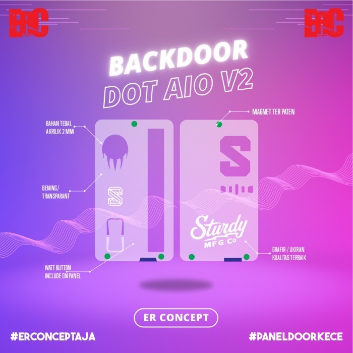 Backdoor Dot Aio V2 Panel Akrilik Clear Bisa Custom - #1