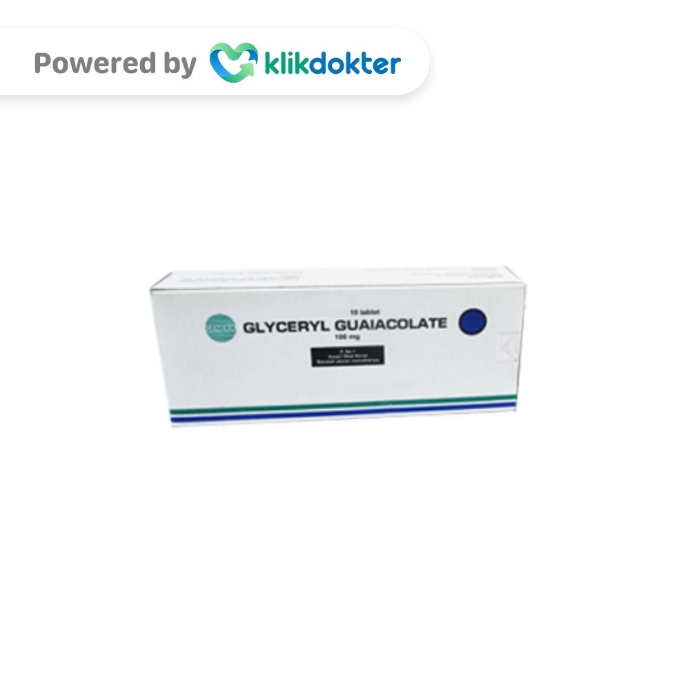 Guaifenesin/Glyceryl Guaiacolate 100mg 10 Tablet Generik
