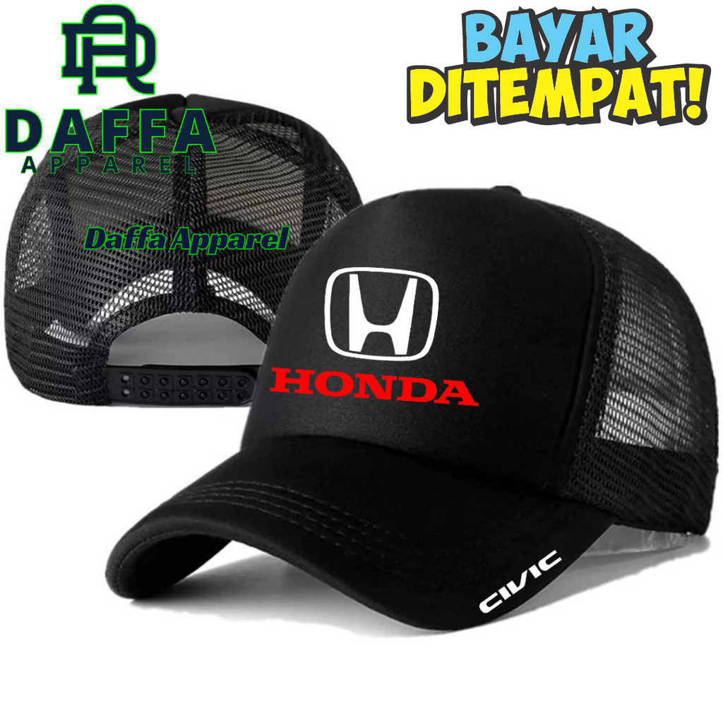 Daffa Apparel Topi Trucker HONDA CIVIC - Topi Distro HONDA CIVIC Logo - Topi HONDA CIVIC Premium - T