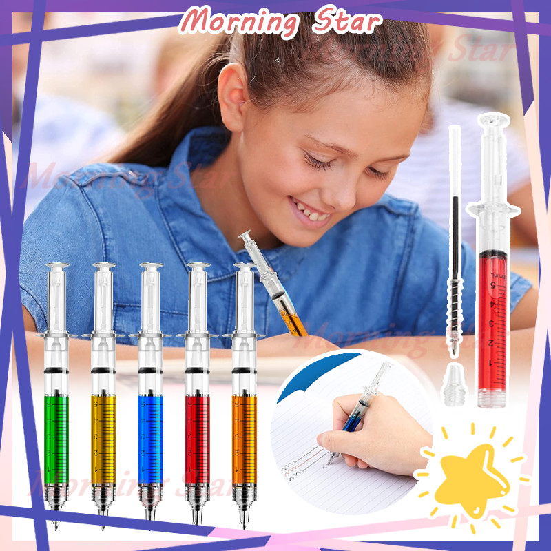 

Syringe Ballpoint Pen/Pulpen Tulis Jarum Suntik/Souvenir Bolpoin Jarum Suntik/Pen Bentuk Suntik Imut/Pulpen Cetek Suntik Cairan Warna