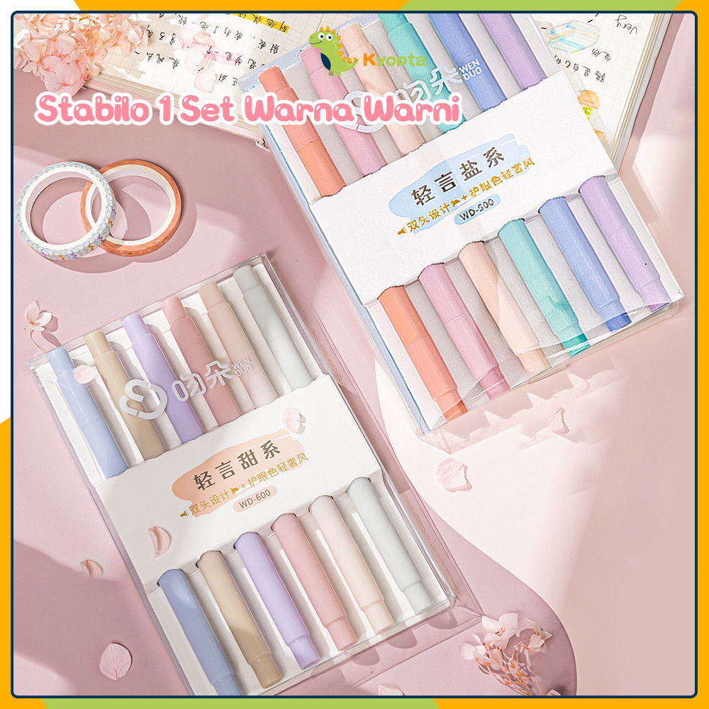 

Kyopta 6PCS Highlighter Set 2in1 Warna Highlighter Set