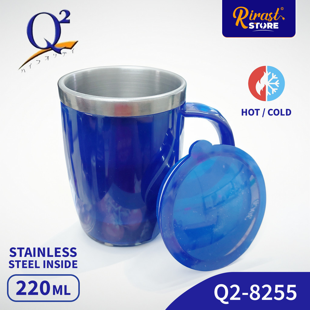 RIRAST- Q2 MUG MULTIFUNGSI STAINLESS STEEL INSIDE HOT & COLD 220ml Q2-8255
