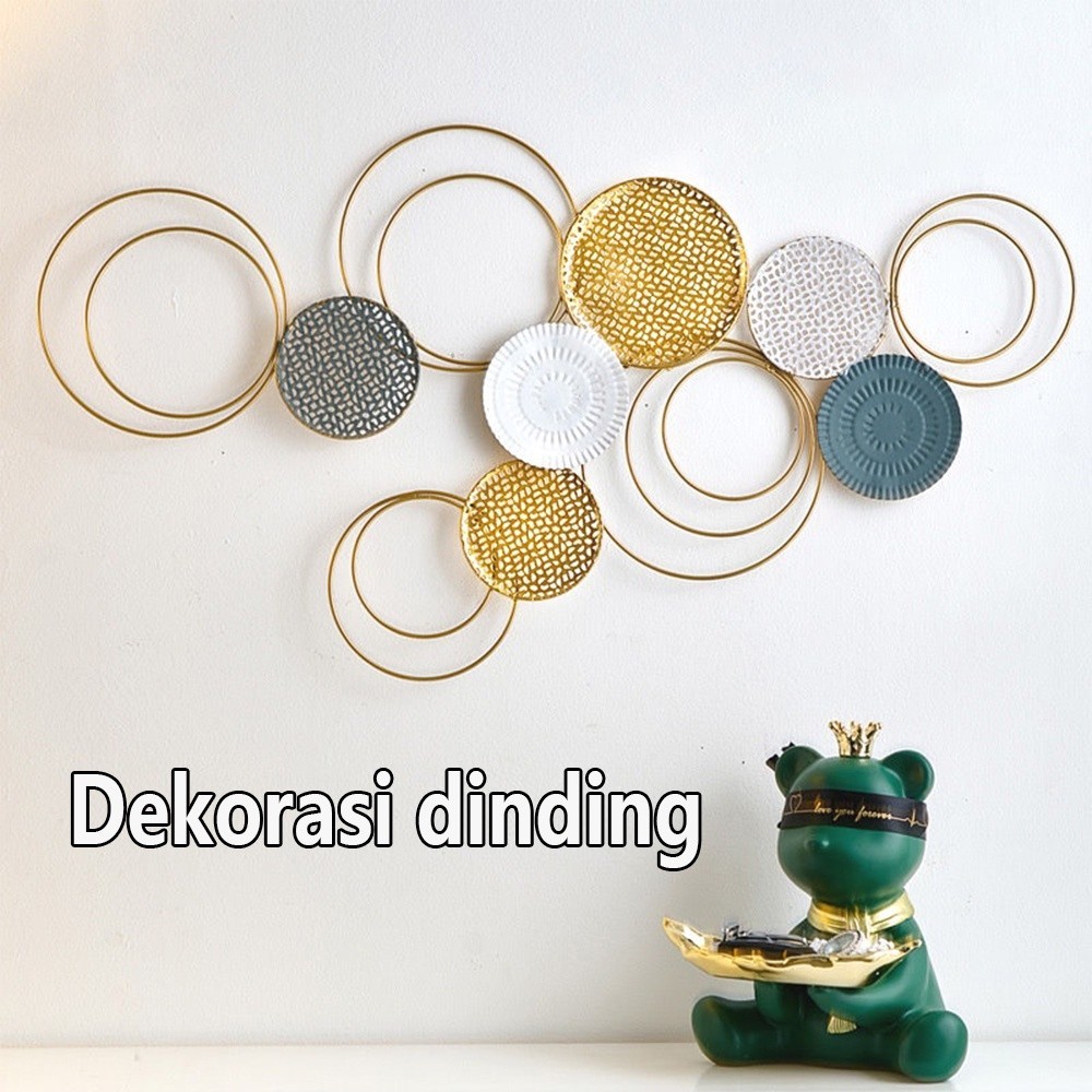 Wall Decor Circle Hiasan Dinding / Nordic Ruang Tamu Kamar Tidur Hiasan Dinding / Besi Pajangan Dind