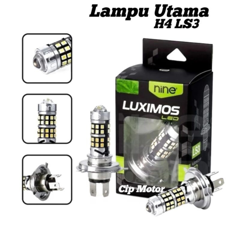 Lampu Utama led H4 LS3 LUXIMOS Scoopy Vixion PUTIH KUNING HI/LO