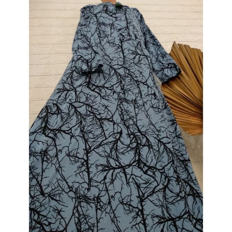 Gamis Jumbo Hyget Motif akar Nagita putih Gamis Harian Gamis Termurah//BAJU WANITA MODEL BARU / MURA