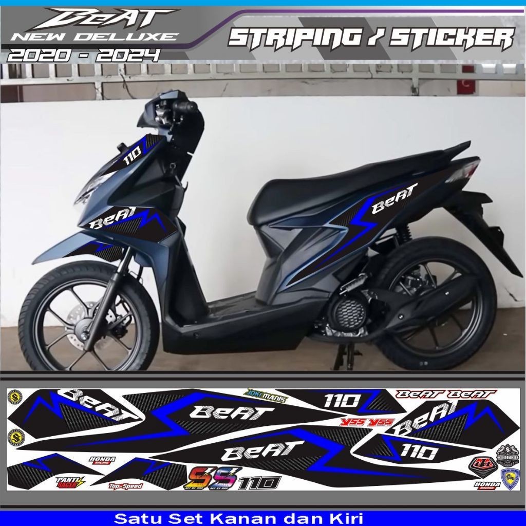 variasi setiker / STIKER MOTOR Striping Beat Deluxe - Stiker Motor Honda Beat Street 2020/COSTEM