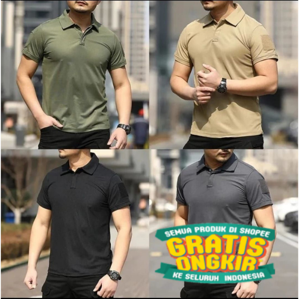 Kaos polo Tactical Military import / Kaos Tactical kerah import Gen2/ jumbo big size besar