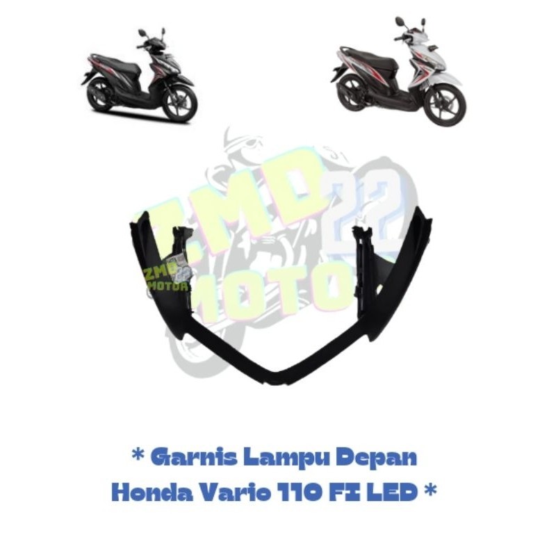 Body Kasar - Garnish FR Hitam Depan Honda Vario 110 Fi LED // Garnis Lampu Vario 110 Fi LED