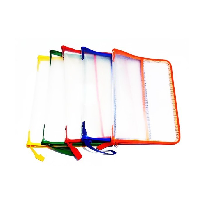 

Data Plus Map Sekolah/Kerja Map Jaring Plastik Resleting Zipper Bag Map Tas Tenteng Resleting