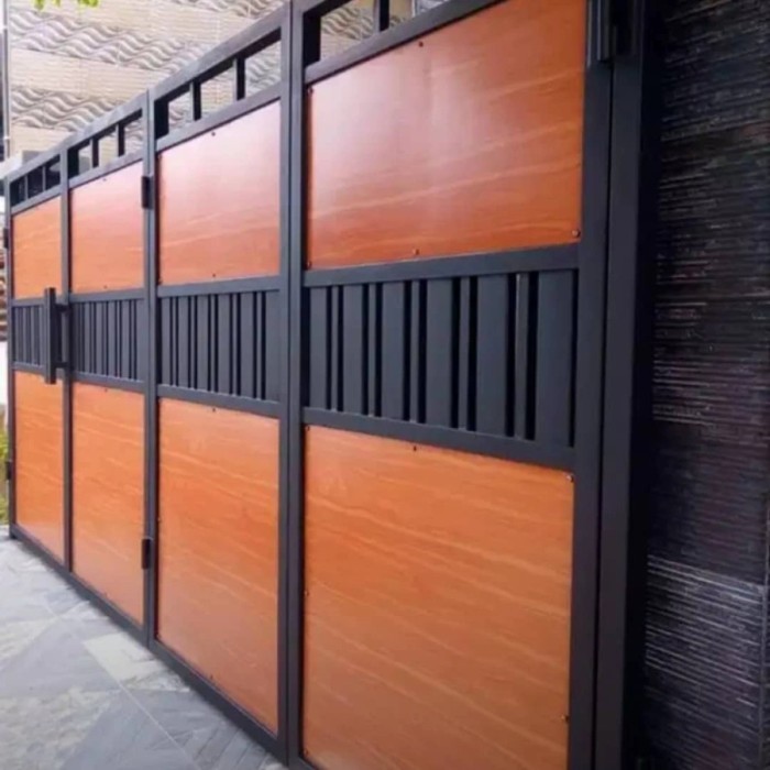 Pagar rumah lipat besi & kayu kamper terbaru dan juga murah