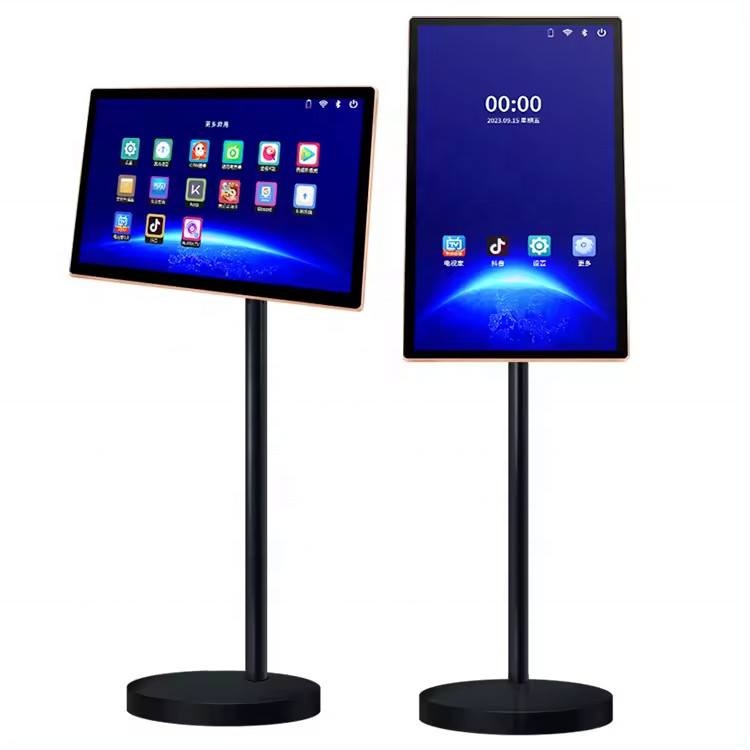 Portable TV 23.6 Inch LCD Touch Screen Display Floor Standing Smart TV For Fitness Game Video Meetin