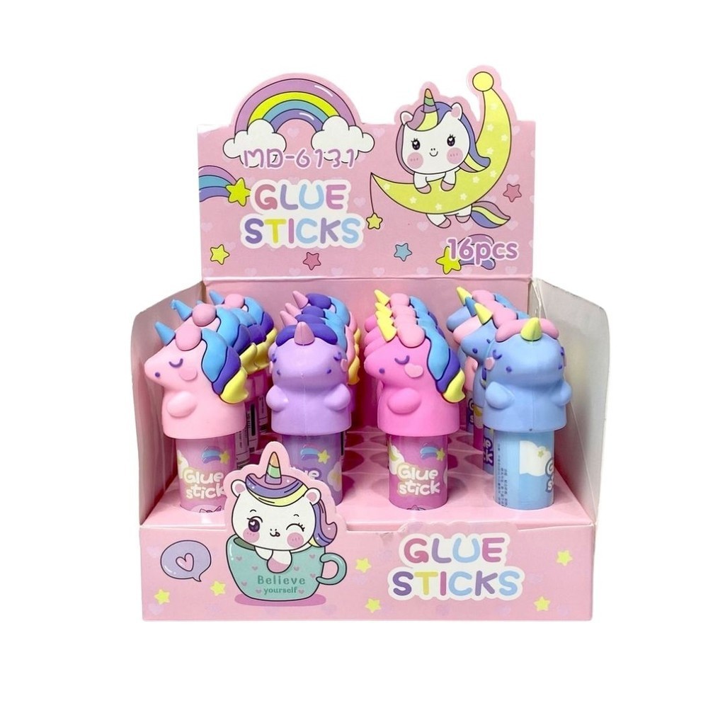 

IDOLAKU Glue Stick Karakter Unicorn Rainbow Lem Kertas Anak Tidak Beracun