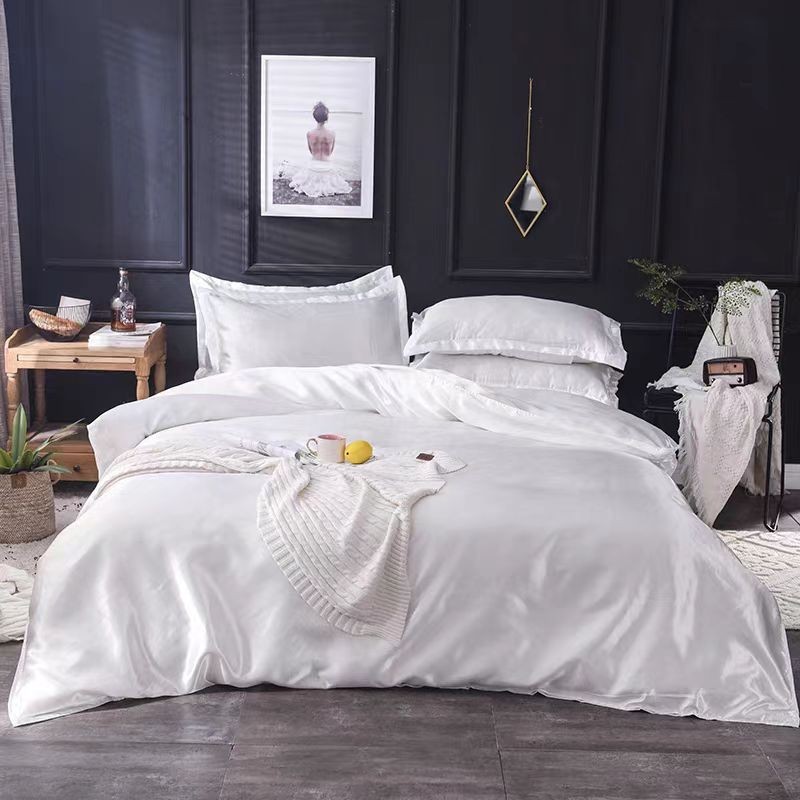Bed Cover Set Sprei Tencel Organic 100s Putih 160x200 King Size Sutra UK Hotel Custom Wedding Gift