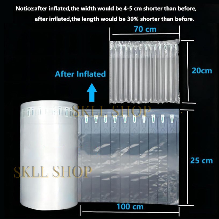 

50M Air Bubble Wrap 15cm/20cm/30cm/40cm Anti Pecah Inflatable Bag Plastik Air Bag Roll Cushion