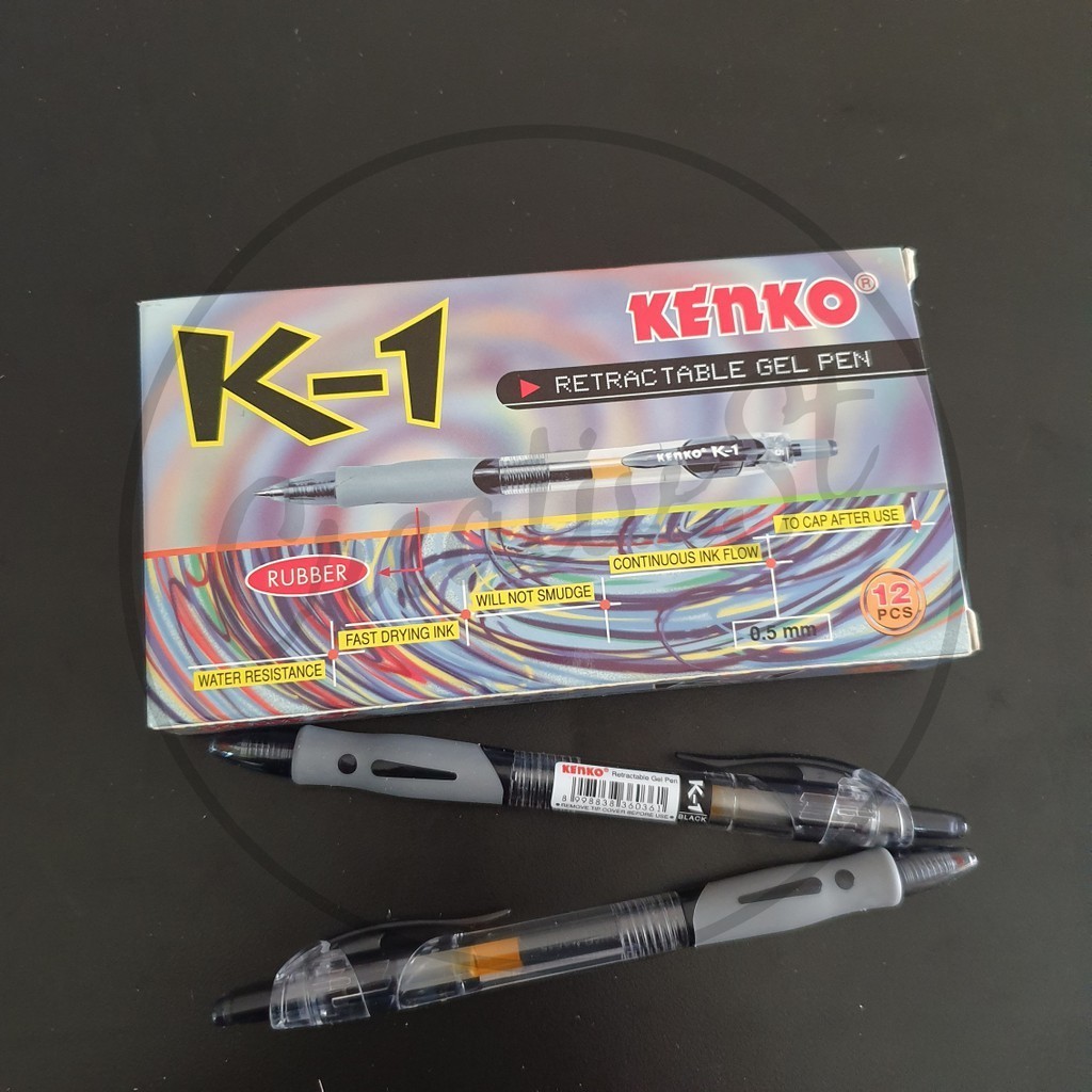 

Kenko Pulpen / Bolpen Gel Pen K-1 Black / Blue 0.5 Mm 1 Pak