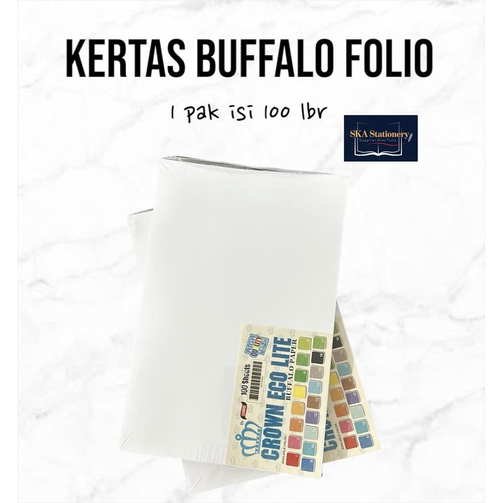 

[100 LBR] Kertas Buffalo / Kertas Cover Jilid Polos Folio F4 (Pak)