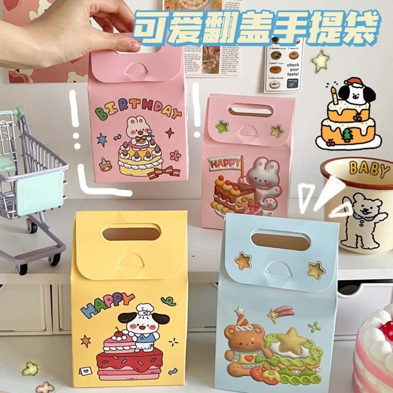 

PAPER BAG GOODIE BAG TAS SNACK SOUVENIR KADO HAMPERS PESTA ULANG TAHUN MOTIF AESTHETIC BEAR
