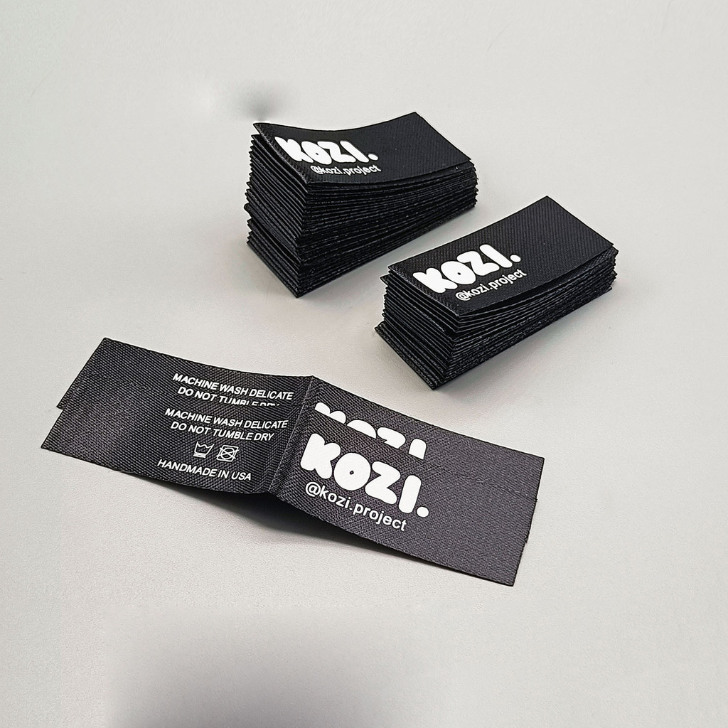 

200pcs/lot Custom Single Satin Ribbon Fabric Print Sewing Tags For Cloth Label Custom Logo Printed Clothing Tags