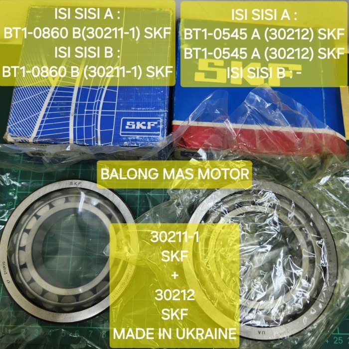 BEARING MOBIL LAKER 30211-1 SKF + 30212 SKF MADE IN UKRAINE ( BT1-0860 B(30211-1) SKF ) + ( BT1-0545