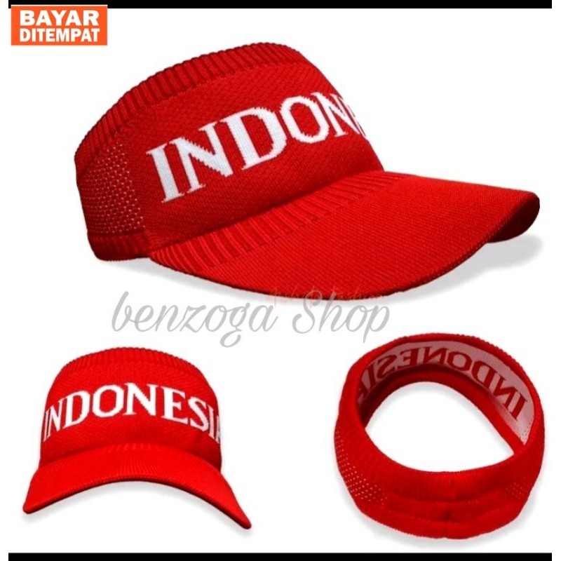 Topi Senam Merah Putih Kemerdekaan Indonesia Olahraga Wanita Dewasa