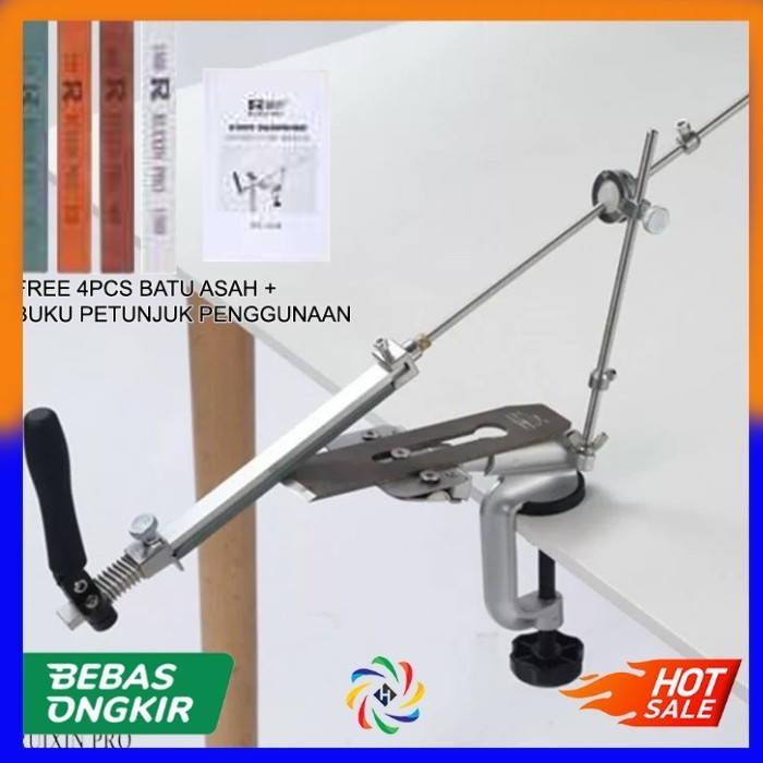 Alat Bantu Mengasah Pisau Sudut Asah Stabil + 4 Batu Pengasah