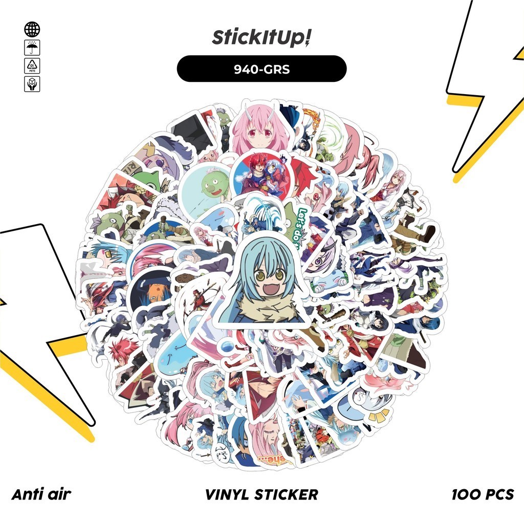 

COD✨ 100 Pcs Stiker Pack Tensei Shitara Slime Datta Ken Lucu Aesthetic Vynil Waterproof untuk Freebies Sticker Buku Journal Casing HP Laptop