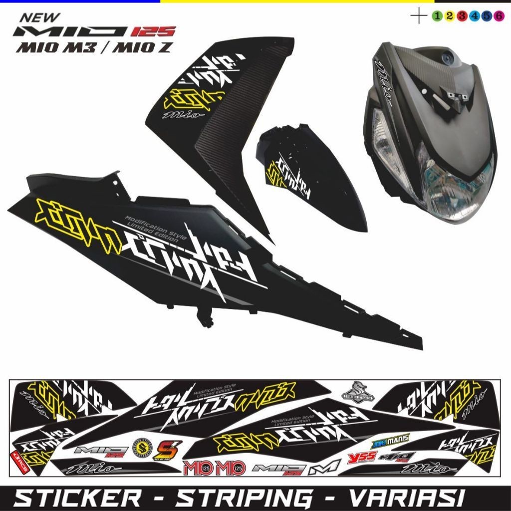 STIKER VARIASI STRIPING MOTOR MIO M3 / STIKER MIO Z VARIASI LIS STIKER STRIPING MIO M3 125 VARIASI