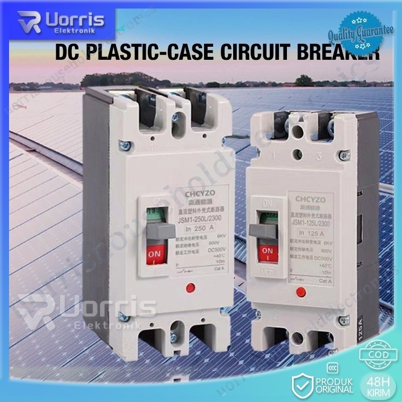 MCB DC 2P 50A 100A DC 500 V MCB Circuit Breaker untuk Sistem PV C Kurva MCB