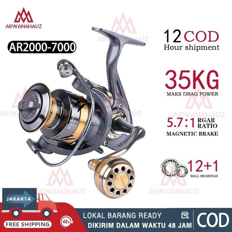 Spot️daiwa katrol pancing reel 2500 power handle Rell daiwa Reel Bekas METAL Reel Pancing Maksimum T