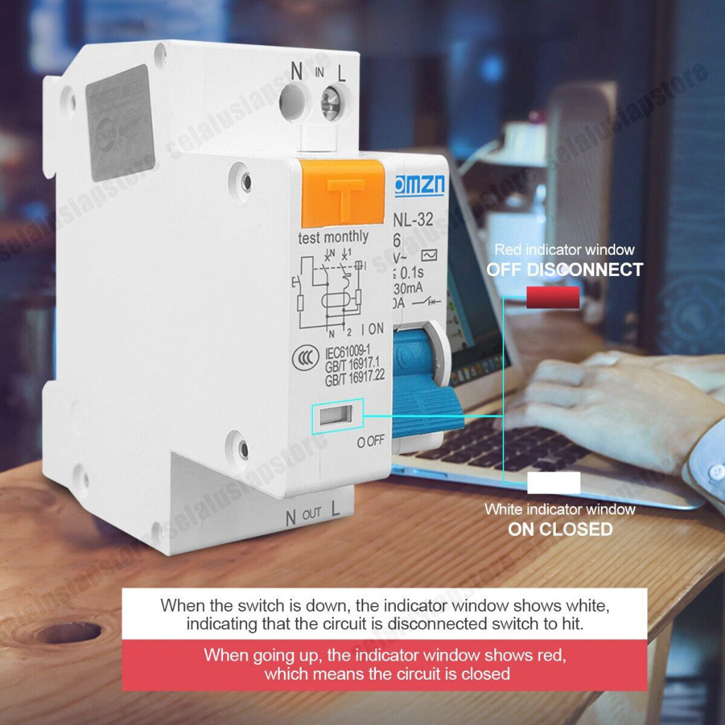 Fourclub_ Rcbo Elcb + Mcb Nxble-32 Nxble-63 1P+N 6Ka 6A-32A , Earth Leakage Circuit Breaker (Elcb) ,