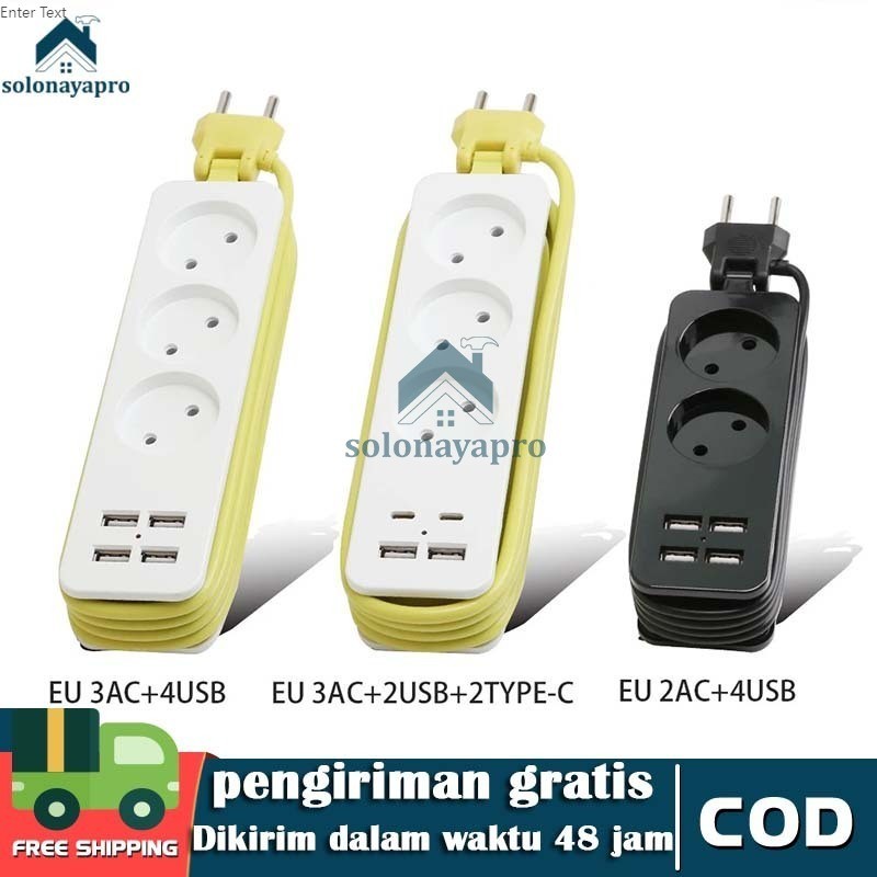 Colokan Listrik Traveling Stop Kontak Traveling Stop Kontak USB 4 Port KUALITAS BAGUS/Portable Stop