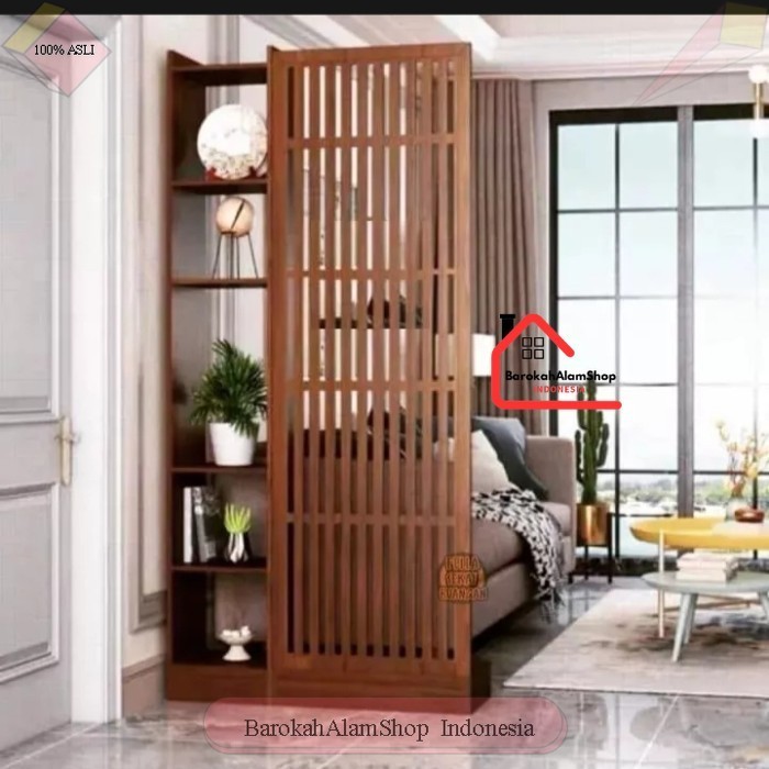 Rak Partisi BRK Penyekat Ruangan full kayu Rumah Tamu Penyekat Kantor 100x20x300 Cm