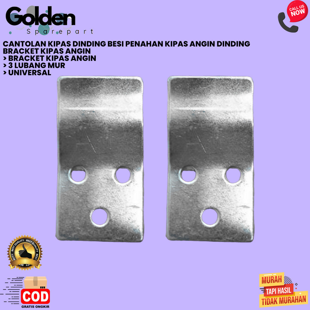 CANTOLAN KIPAS DINDING BESI PENAHAN KIPAS ANGIN DINDING BRACKET KIPAS ANGIN (GOLDEN)