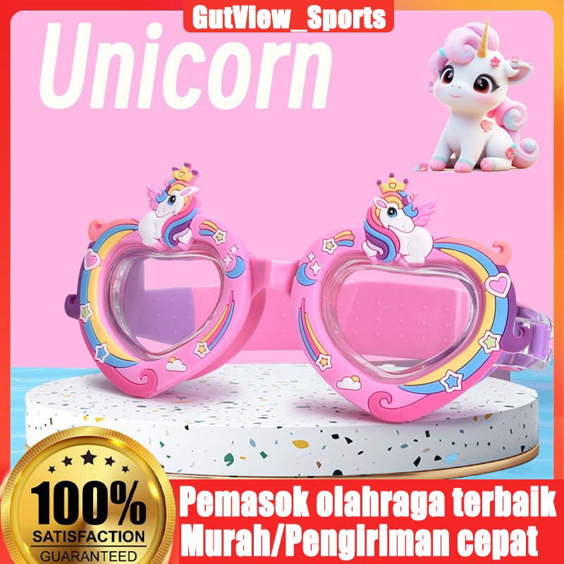 【COD】Unicorn kacamata renang kartun anti-kabut / kacamata renang