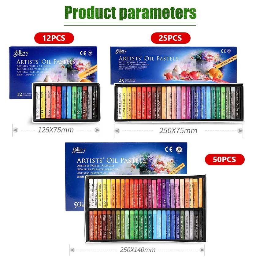 Krayon Cat Minyak Warna 1 set isi 12 / 25 / 48 Warna crayon Lukisan alat menggambar Lembut Krayon Lu