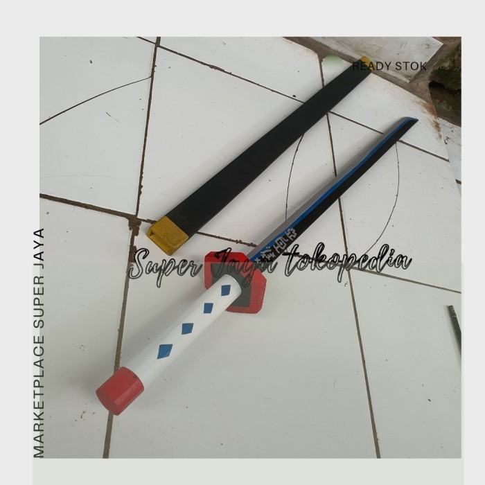 Mainan pedang kayu giyu tomioka anime kimetsu no yaiba