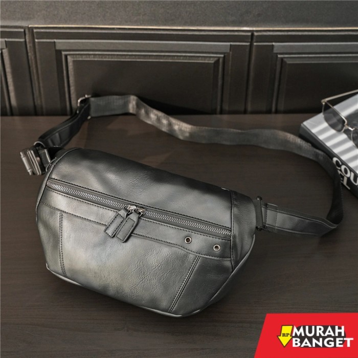 tas selempang pria kekinian Tas Selempang Pria Kulit Tas Kulit Pria RUBEN Hitam - Cokelat