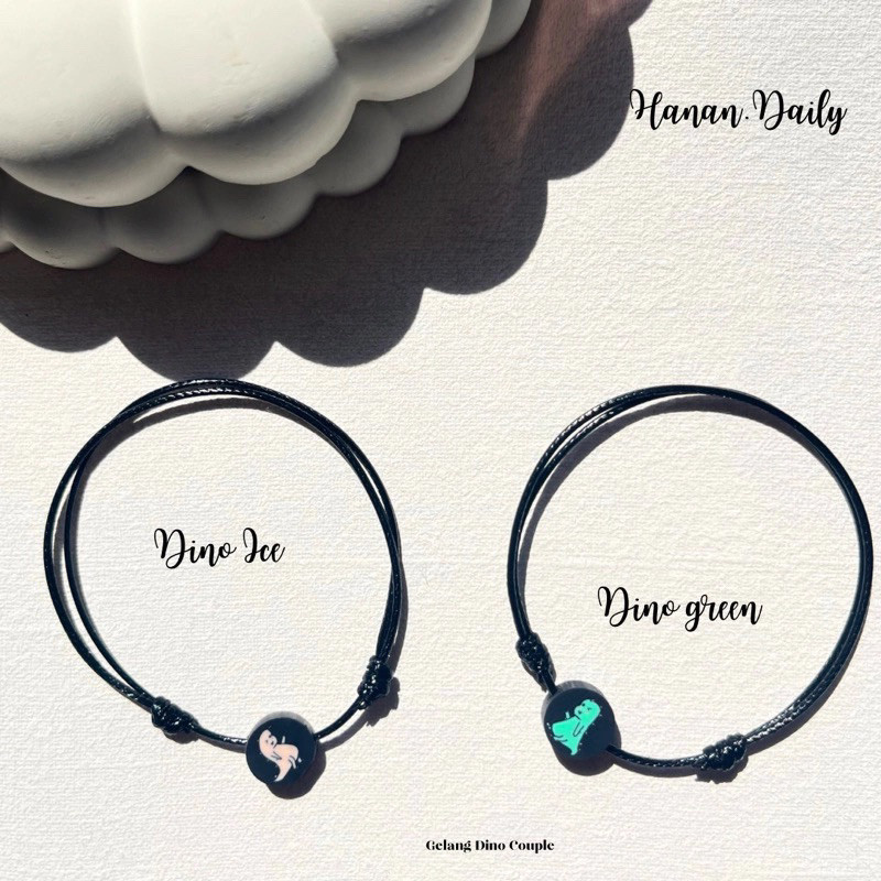 Couple Gelang Dino love Clay Karakter Gelang Couple Dino