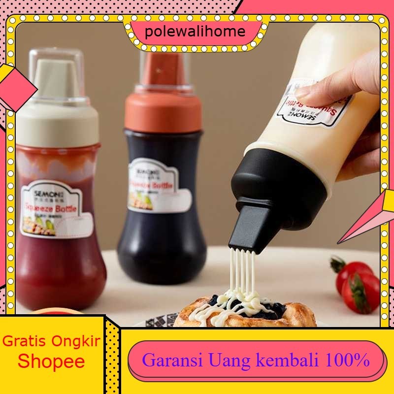 

SEMON Botol Saus Kecap Squeeze Ketchup Bottle 5 Hole 280ml - ST5