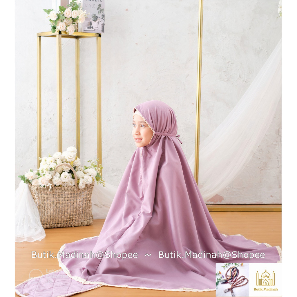 MUKENA ANAK AZZURA TRAVELING 2 IN 1 FATIMAH KATUN FREE TAS SAJADAH AMPLOP-MUKENA AZZURA