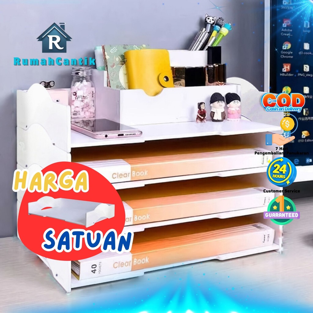 RumahCantik - Rak Folder Document Organizer Desk Organizer Tempat File Untuk Kertas HVS Dokumen Pent
