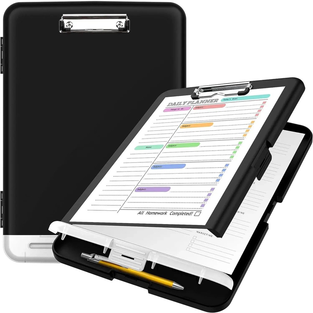 

Clipboard With Storage 8.5 X11, A4 Plastic Clipboard Folder With Separate Pen Compartment Perfect For Paperwork, Nurse