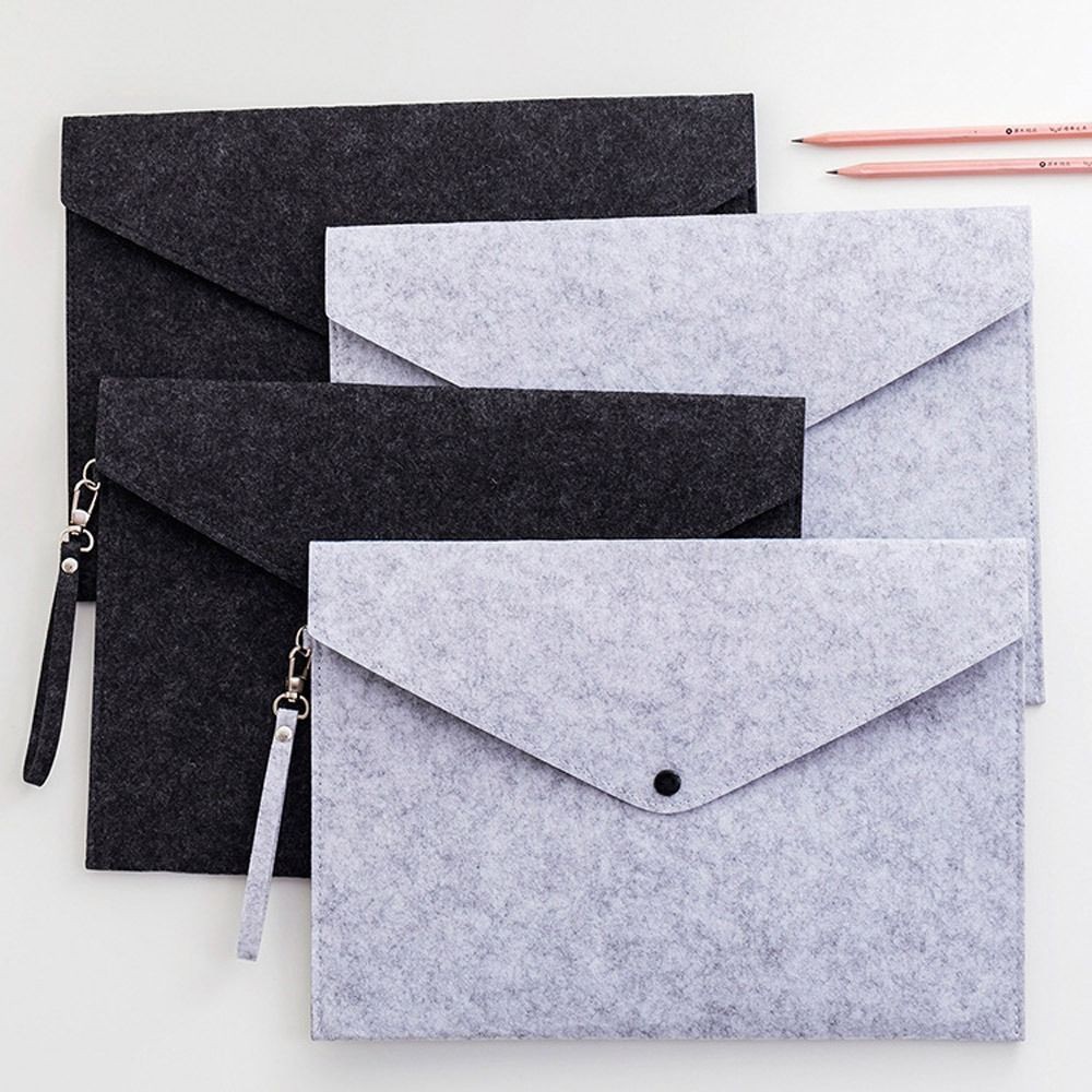

A4 Felt Folder Portable Felt With Buckle Portfolio Case Large Capacity Envelope Folders Invoice Document Bag