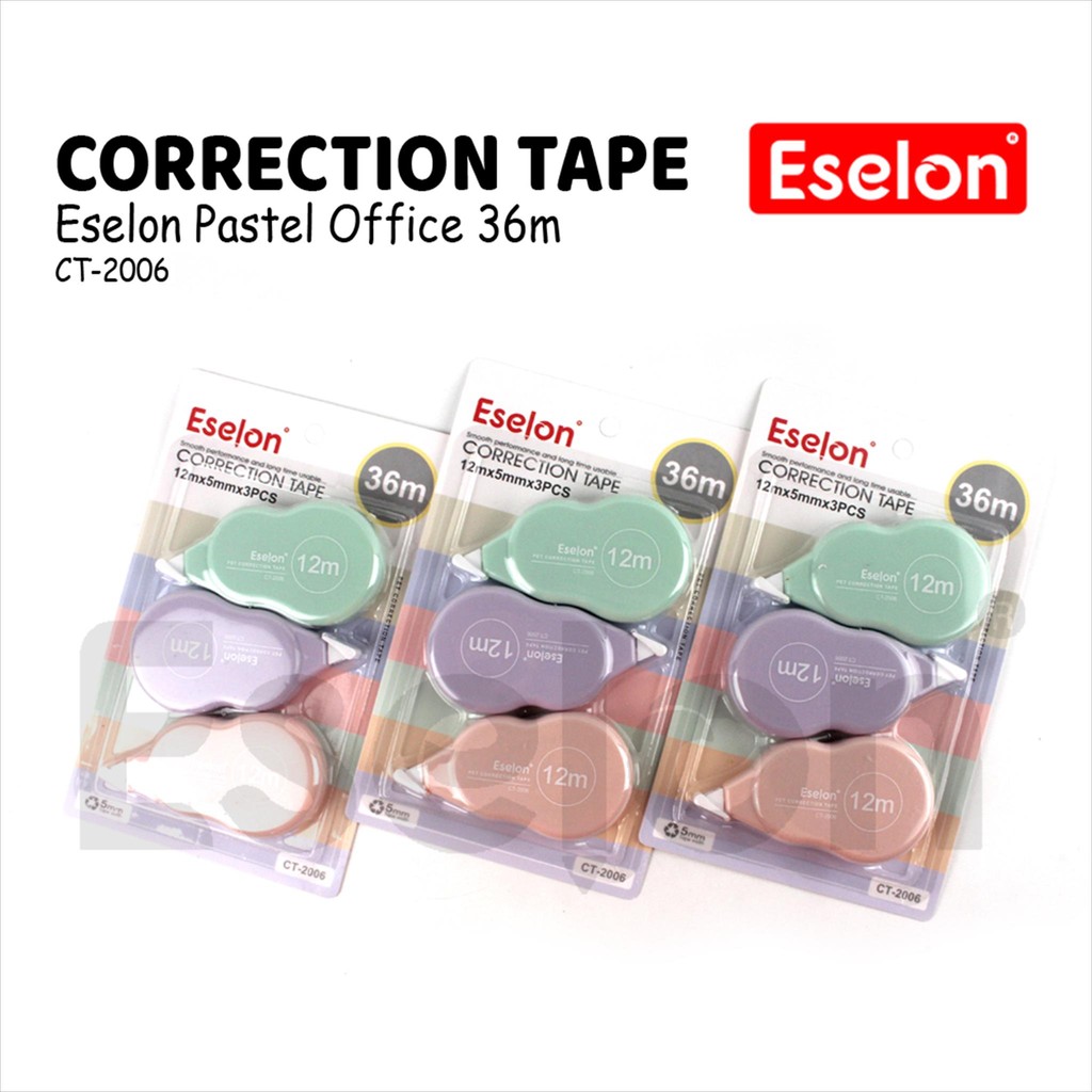 

3pcs Correction Tape CT-2006 Warna Pastel / Correction Tape Office