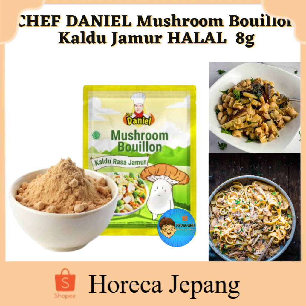 

Chef Daniel Mushroom Bouillon 8gr/ CHEF DANIEL Mushroom Bouillon Kaldu Jamur HALAL/ mushrooms/ kaldu jamur