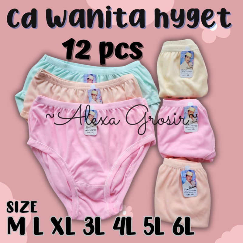 (L XL 3L 4L 5L) 12 PCS CD WANITA CELANA DALAM 1 LUSIN JUMBO CD WANITA 1 LUSIN CD PEREMPUAN DEWASA
